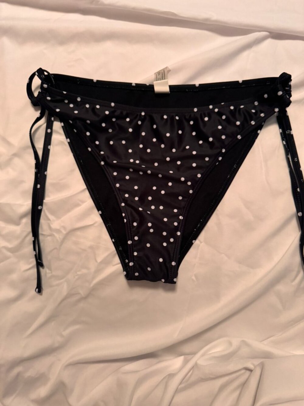 NEW black and white polka dotted Bikini Bottoms size Medium